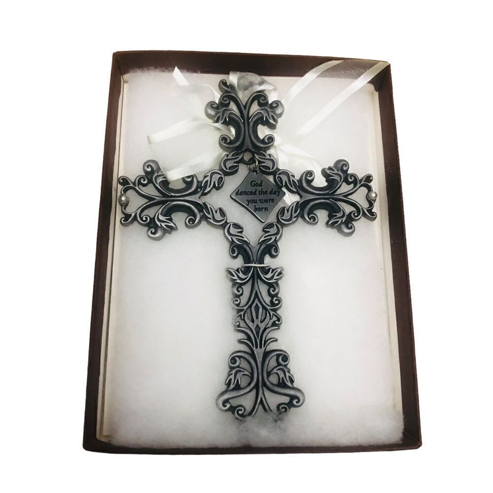 Bless Baby Born Cross “GOD DANCED THE DAY YOU WERE BORN”